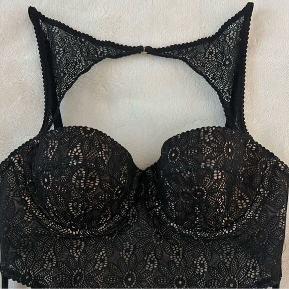 Victoria’s Secret Lace Bustier Corset Black NEW Size 32B - Picture 2 of 7